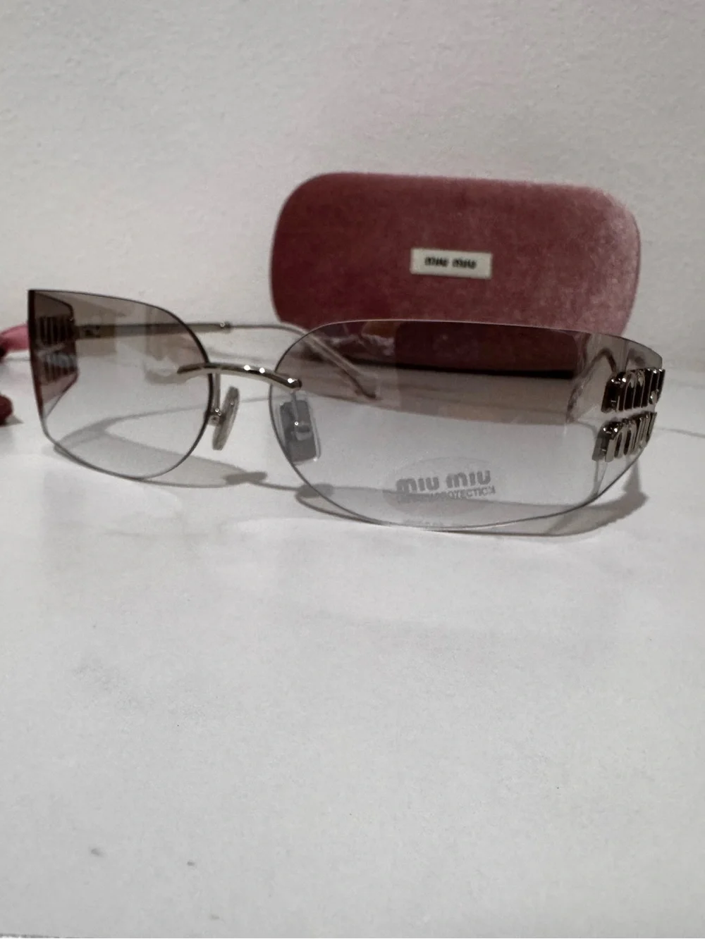 Miu Miu Rimless 2YK style  Sunglasses SIlver